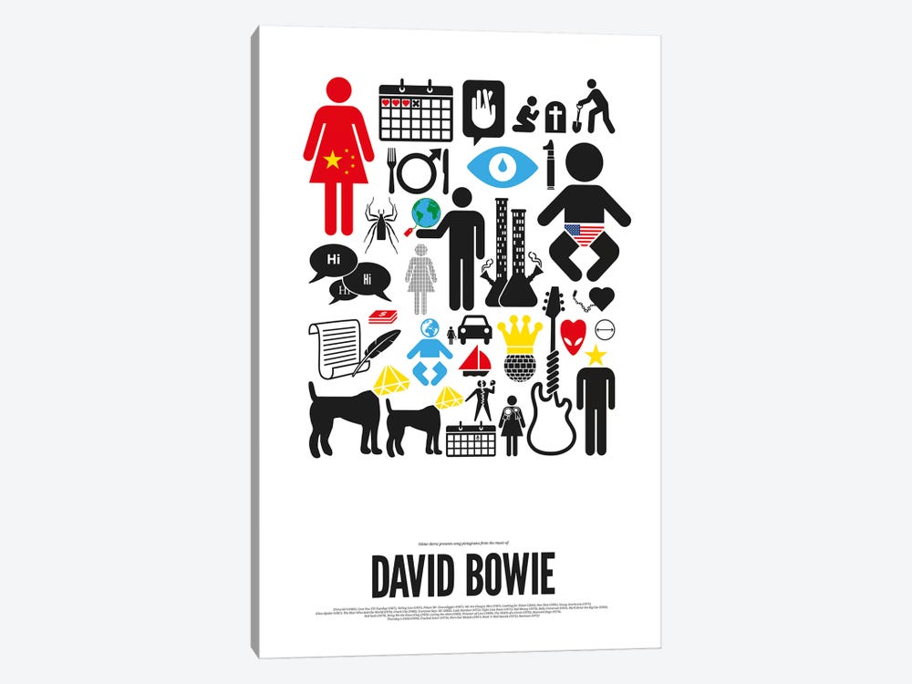 David Bowie by Viktor Hertz 1-piece Canvas Art