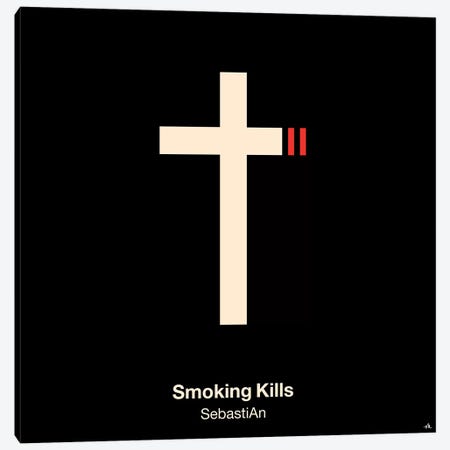 Smoking Kills Canvas Print #VHE87} by Viktor Hertz Canvas Artwork