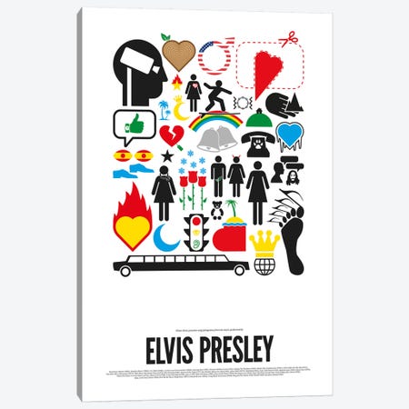 Elvis Presley Canvas Print #VHE8} by Viktor Hertz Art Print