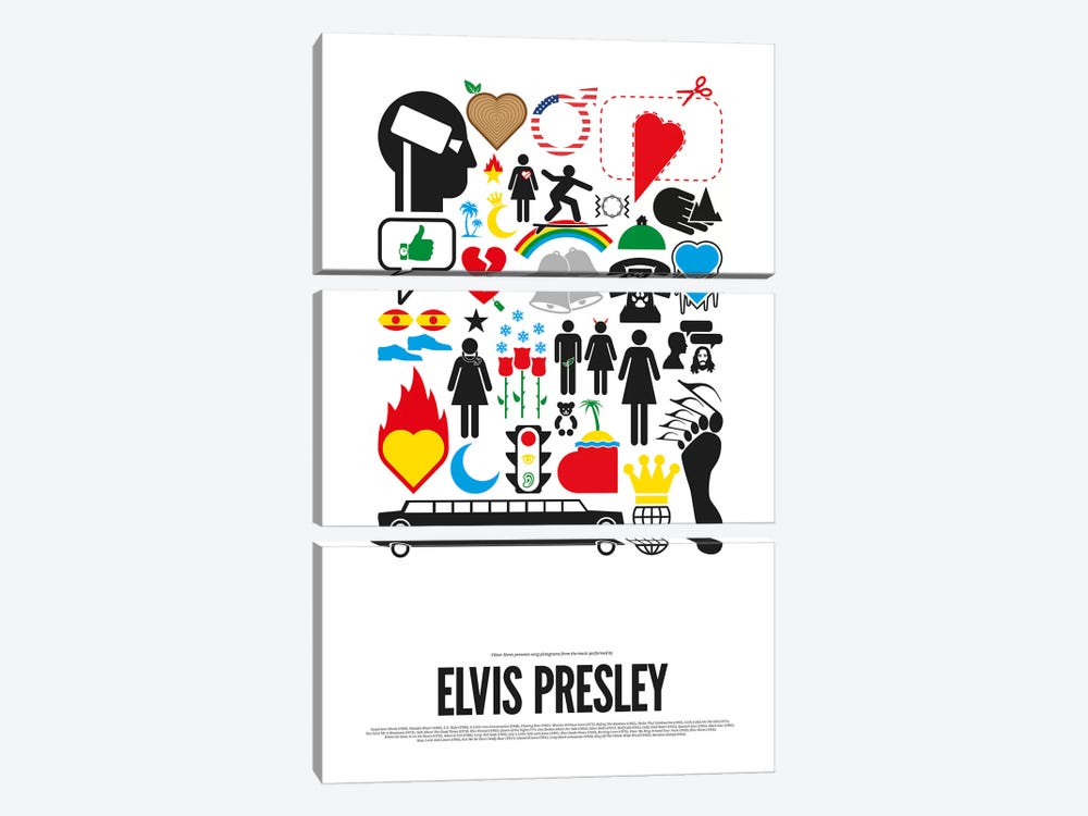 Elvis Presley by Viktor Hertz 3-piece Canvas Art Print