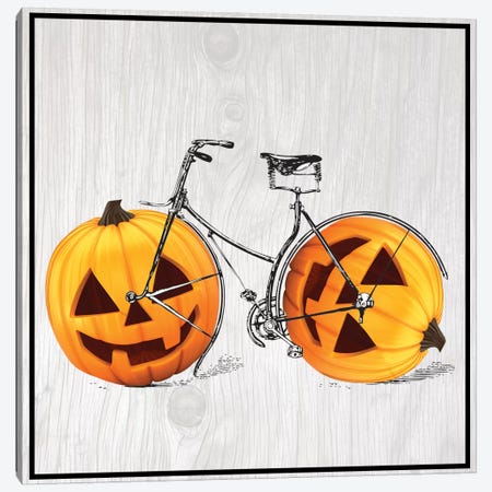 Pumpkin Bicycle Canvas Print #VHI6} by 5by5collective Canvas Wall Art