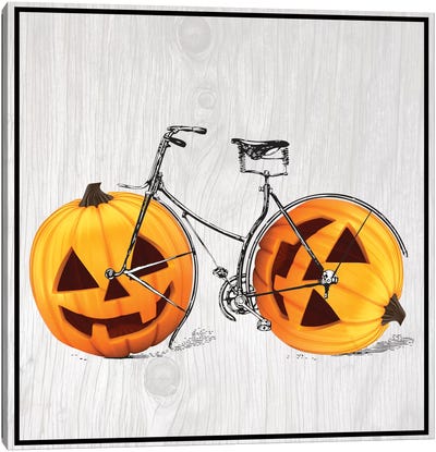 Pumpkin Bicycle Canvas Art Print - 5x5 Halloween Collections