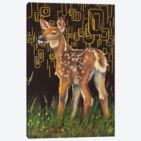 Deer In The Forest Canvas Print #VHM27} by Alona Vakhmistrova Canvas Art