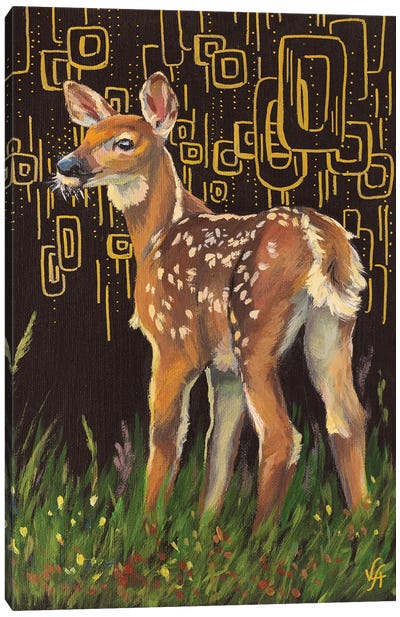 Deer In The Forest Canvas Art Print - Alona Vakhmistrova