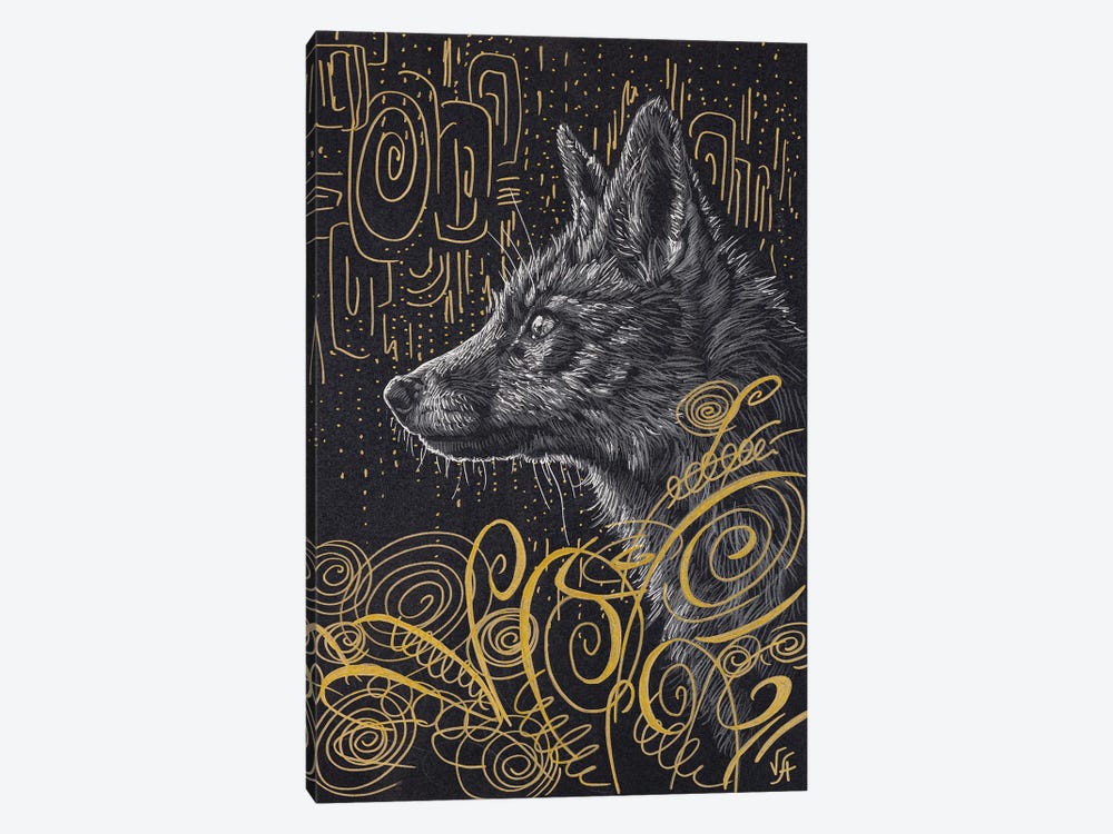 Fox In The Grass (Gold) by Alona Vakhmistrova 1-piece Canvas Art
