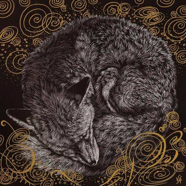 Sleeping & Napping: Sweet Dream Fox I by Alona Vakhmistrova