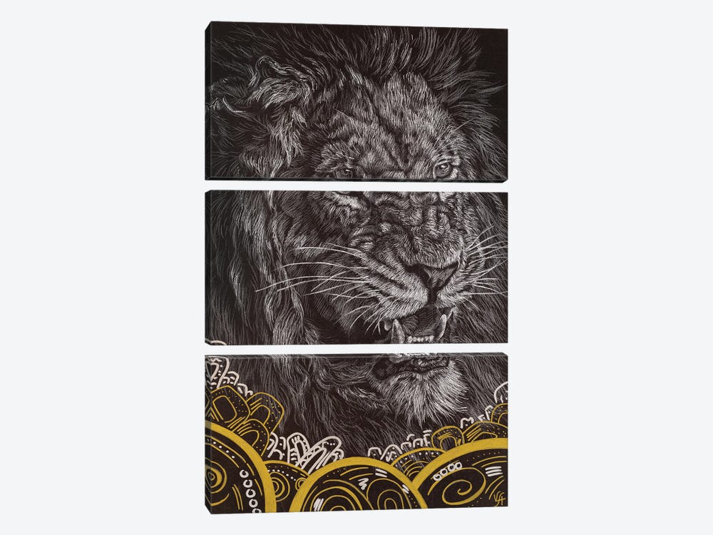 Lion Strength by Alona Vakhmistrova 3-piece Canvas Artwork
