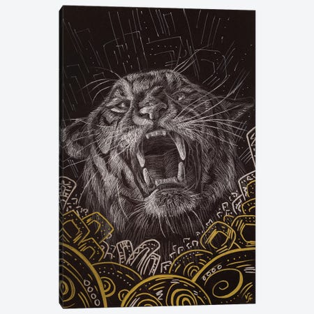 Tiger Strength Canvas Print #VHM39} by Alona Vakhmistrova Canvas Artwork