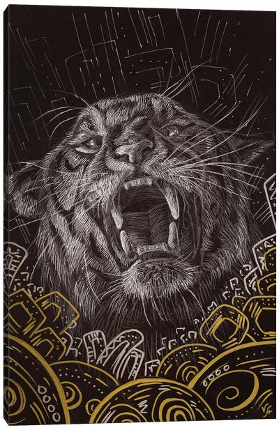 Tiger Strength Canvas Art Print - Alona Vakhmistrova