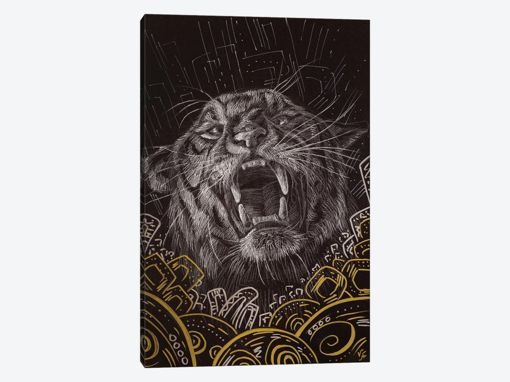 Tiger Strength by Alona Vakhmistrova 1-piece Canvas Print