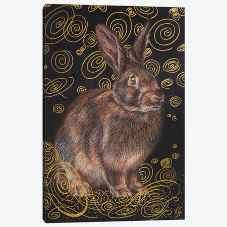 Brown Rabbit Canvas Print #VHM41} by Alona Vakhmistrova Art Print