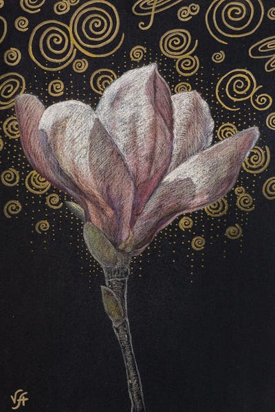Magnolias: Magnolia Flower by Alona Vakhmistrova
