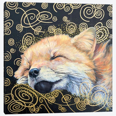 Sweet Dream Fox III Canvas Print #VHM47} by Alona Vakhmistrova Canvas Wall Art