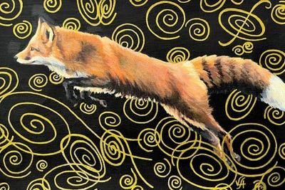 Fox Flight by Alona Vakhmistrova framed wall art