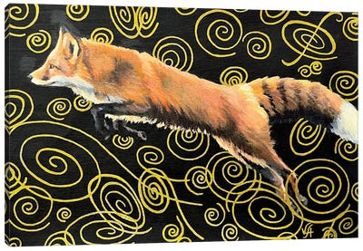 Fox Flight Canvas Art Print - Alona Vakhmistrova