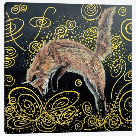 Fox Jump Canvas Print #VHM54} by Alona Vakhmistrova Canvas Print