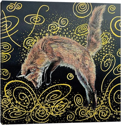 Fox Jump Canvas Art Print - Alona Vakhmistrova