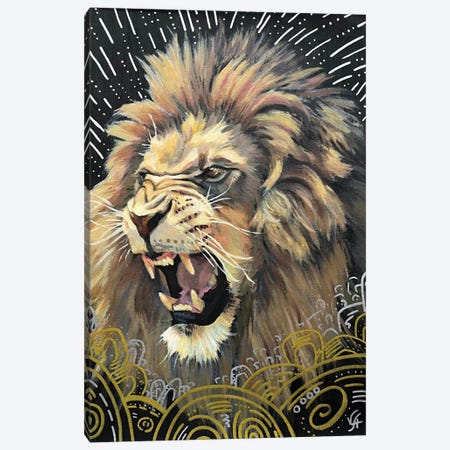 The Power Of A Lion Canvas Print #VHM56} by Alona Vakhmistrova Canvas Art Print