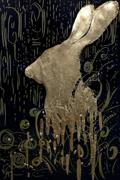 Gold Rabbit by Alona Vakhmistrova framed wall art