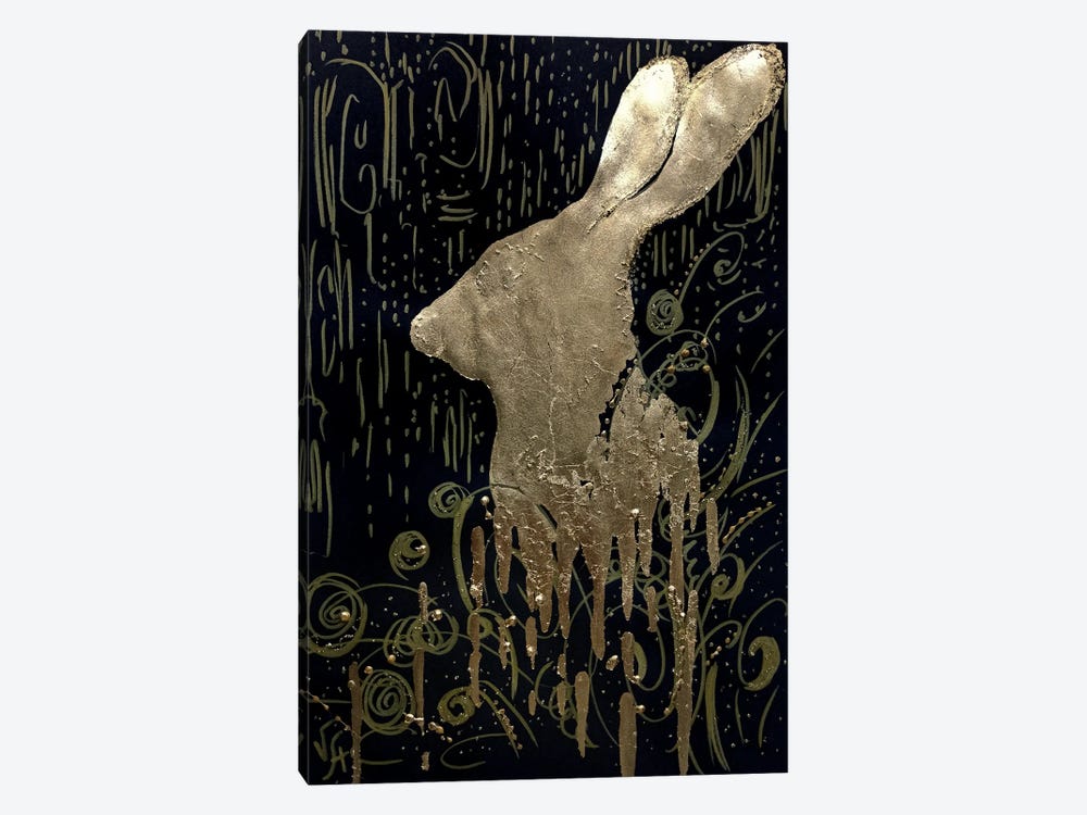 Gold Rabbit by Alona Vakhmistrova 1-piece Canvas Artwork