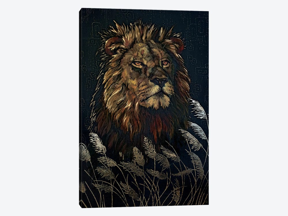 Lion In Savannah by Alona Vakhmistrova 1-piece Canvas Print