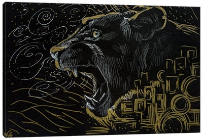 Lioness Strength Canvas Art Print - Alona Vakhmistrova