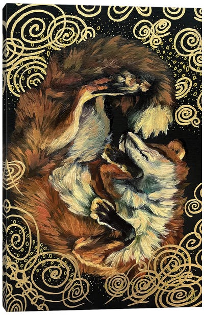 Sweet Dream Fox Canvas Art Print - Sleeping & Napping Art