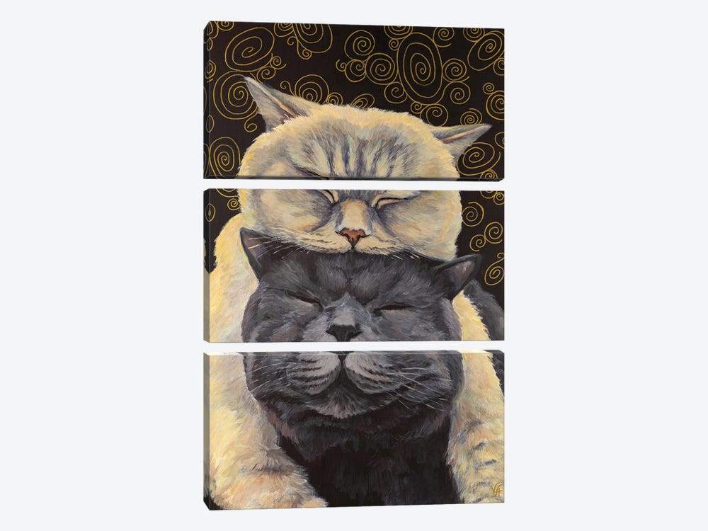Cat Love by Alona Vakhmistrova 3-piece Canvas Print