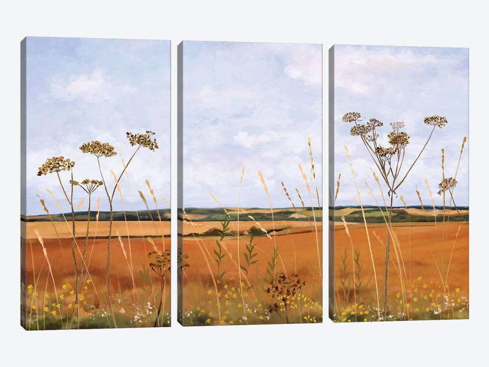 Across Golden Fields To Old Winchester Hill by Vicki Hunt 3-piece Canvas Art