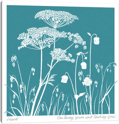 Cow Parsley, Geum And Quaking Grass Canvas Art Print
