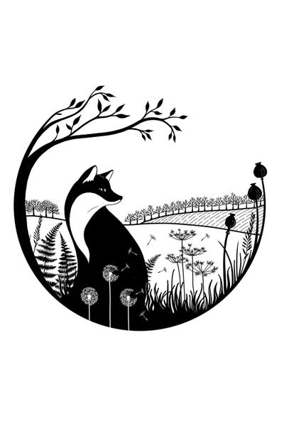 Dandelions: Fox Silhouette by Vicki Hunt