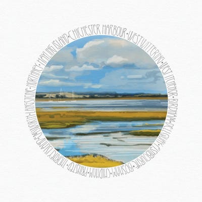 Place Names Of Chichester Harbour by Vicki Hunt framed canvas print