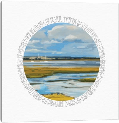 Place Names Of Chichester Harbour Canvas Art Print - Vicki Hunt