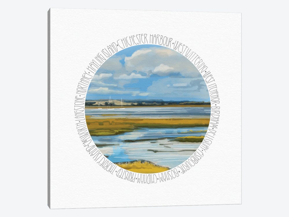 Place Names Of Chichester Harbour by Vicki Hunt 1-piece Canvas Print