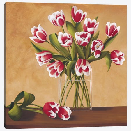 Tulipes dans un vase Canvas Print #VHU8} by Virginia Huntington Canvas Art