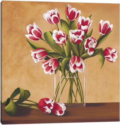 Tulipes dans un vase Canvas Art Print