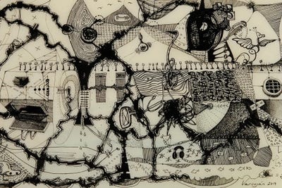 Decryption In Progress by Varoujan Hovakimyan framed canvas print