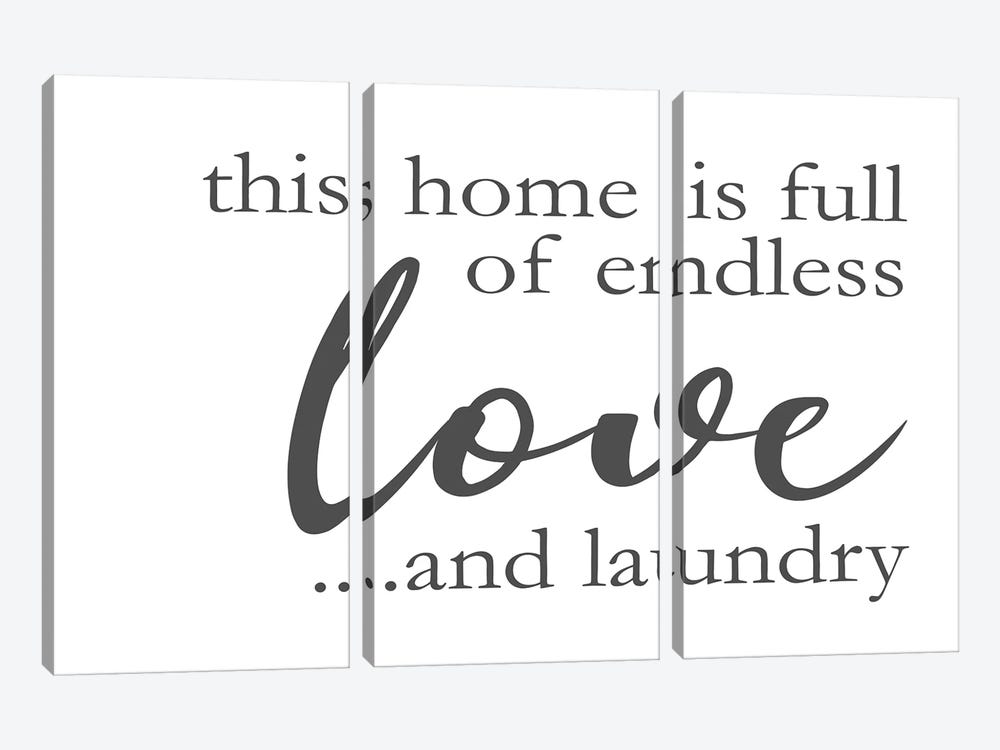 Laundry Words II by Victoria Brown 3-piece Canvas Art Print