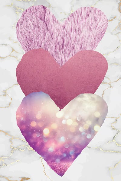 Hearts: Triple Heart Pink by Victoria Brown