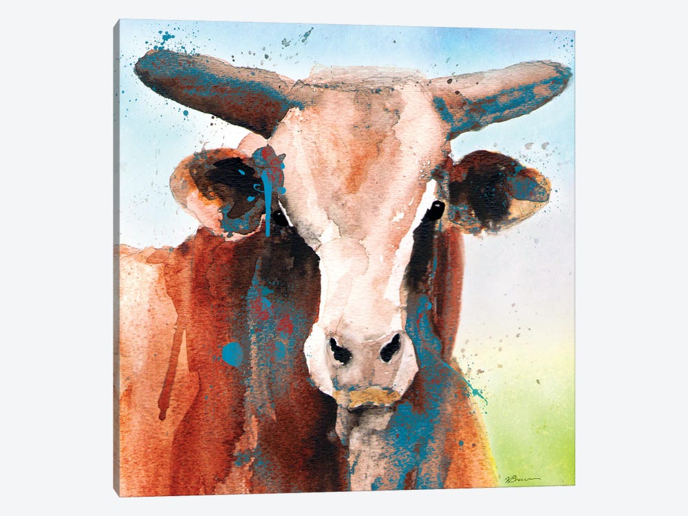 Bull Blue by Victoria Brown 1-piece Canvas Art