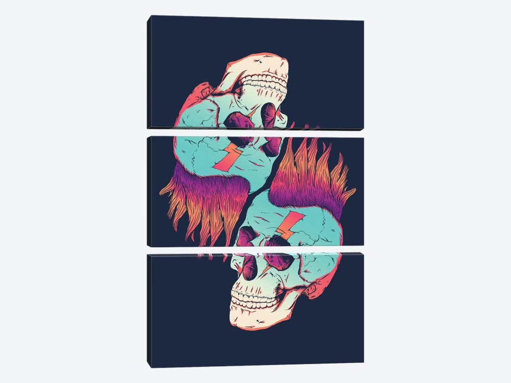 Skull Redux by Victor Vercesi 3-piece Canvas Print