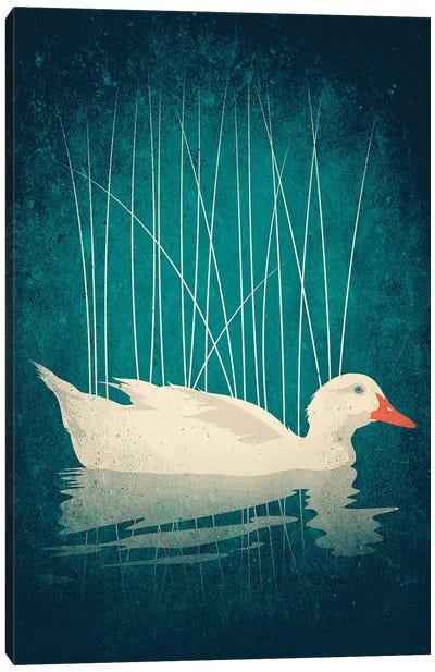 Reflected Canvas Art Print - Duck Art