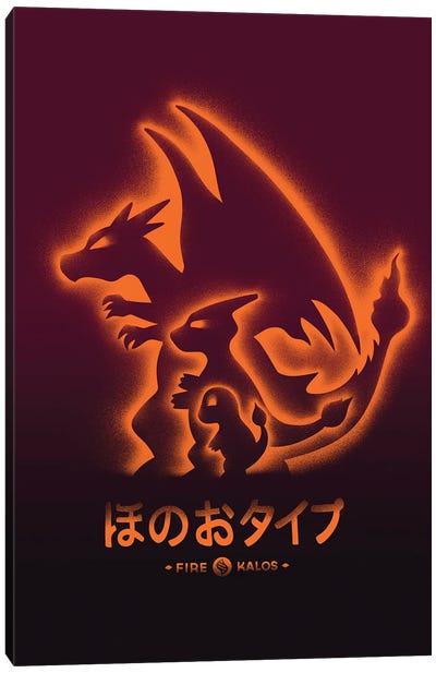 Mega Fire Canvas Art Print - Pokémon