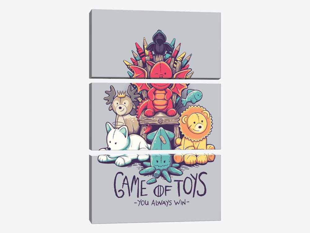 Game Of Toys by Victor Vercesi 3-piece Canvas Wall Art