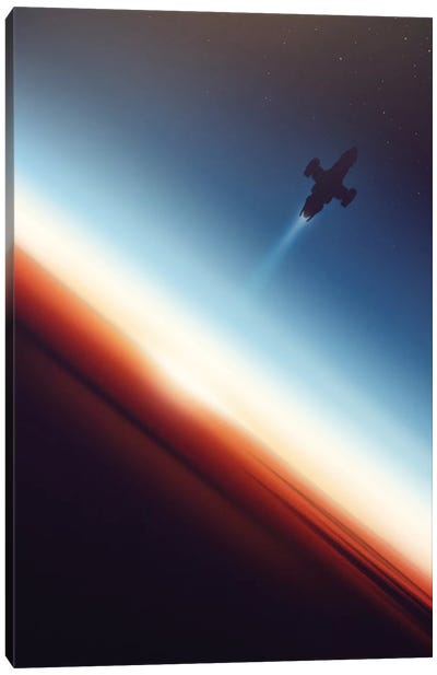 Into Space Canvas Art Print - Kids Astronomy & Space Art