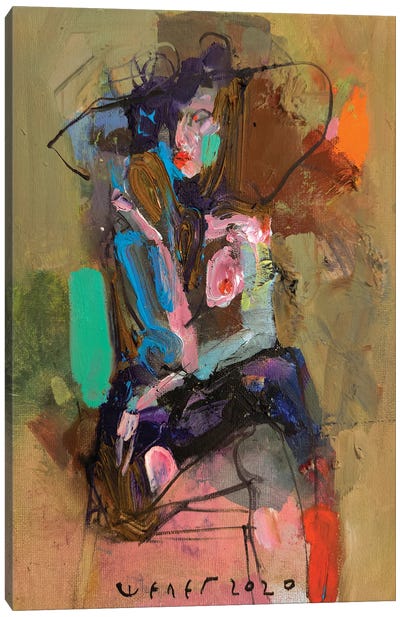 Lady Topless Canvas Art Print - Viktor Sheleg