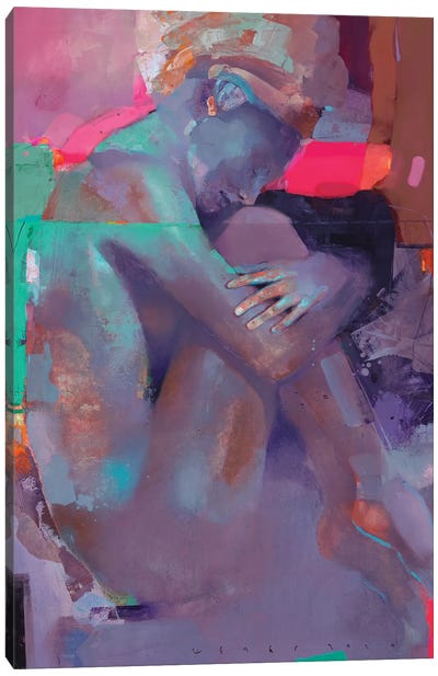 Colour Dreams Canvas Art Print - Blue Nude Collection