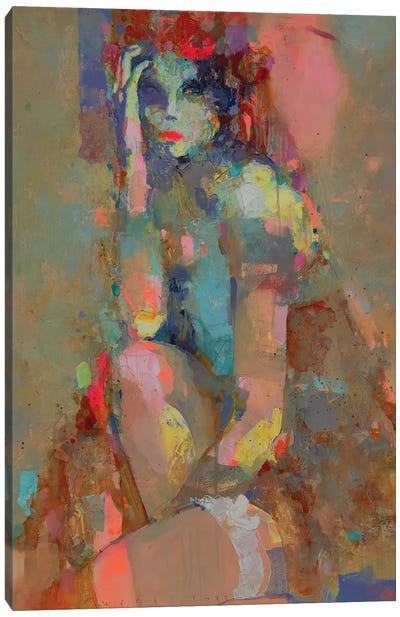 Lady with Garter Canvas Art Print - Viktor Sheleg