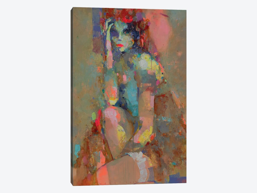 Lady with Garter by Viktor Sheleg 1-piece Canvas Artwork