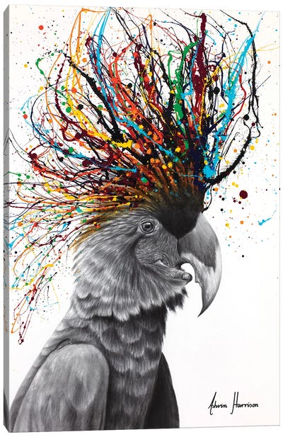 Party Animal Canvas Art Print - Parrot Art